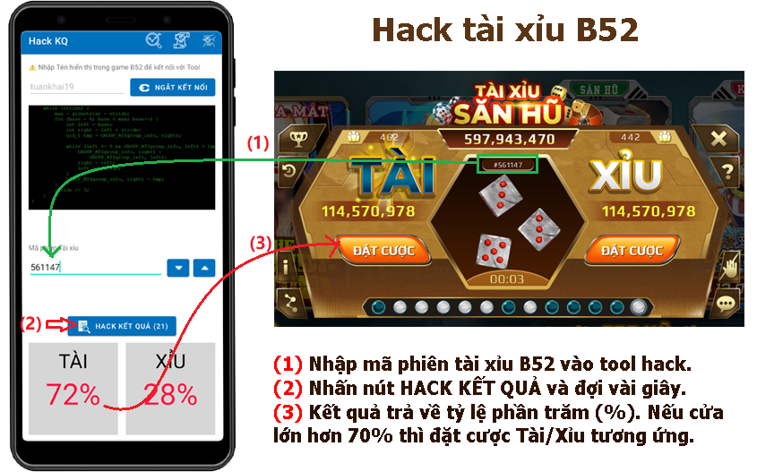 Top 4 phần mềm hack tài xỉu chất lượng được ưa chuộng 8 Tool hack tài xỉu B52 được đông đảo người chơi tin tưởng lựa chọn
