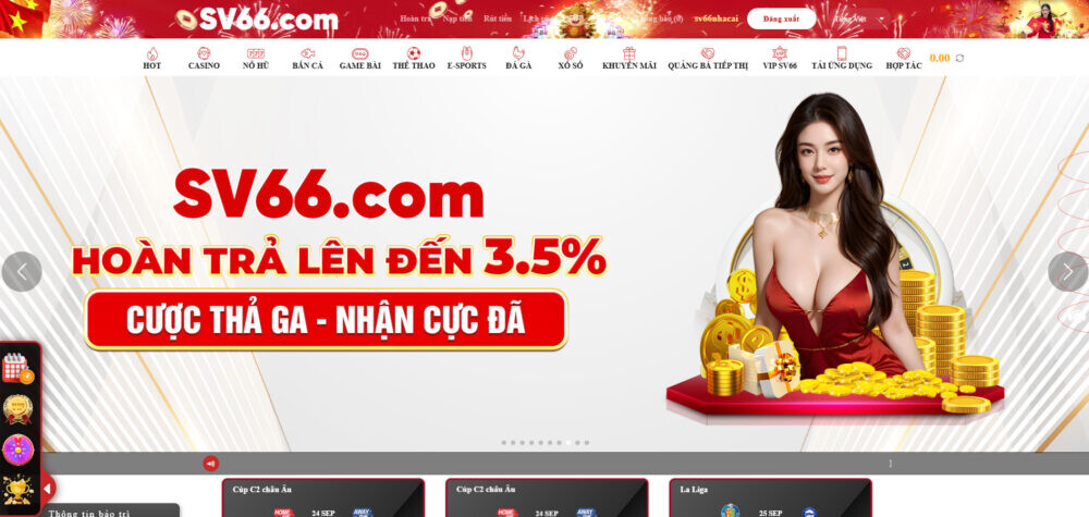 Nạp tiền SV66 - Giao dịch thành công nhận ngay 188k 8 Giao diện nhà cái SV66